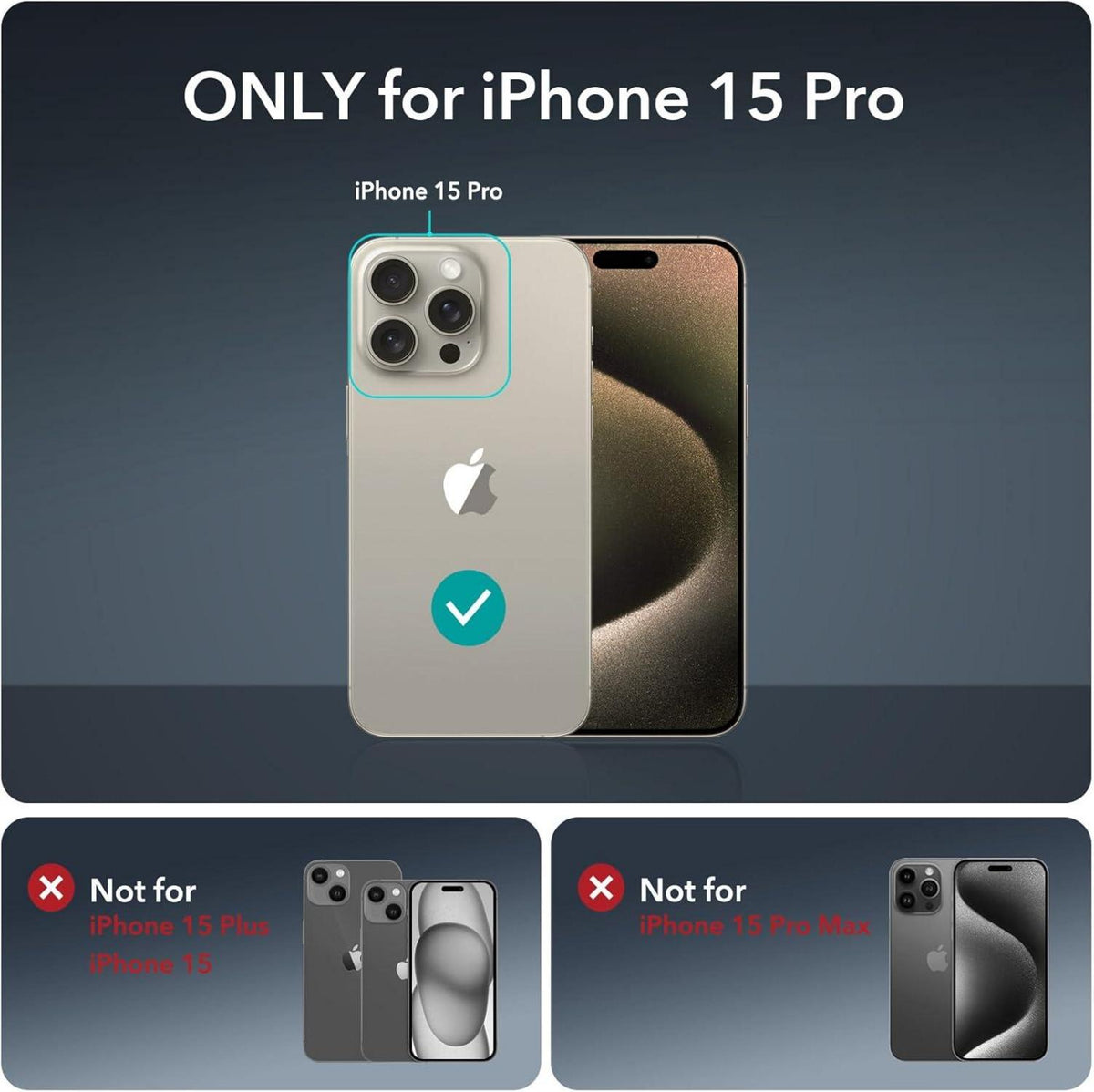 ESR iPhone 15 Pro Hülle MagSafe 360 Grad Schutzhülle Grau