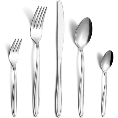 30-teiliges Besteckset für 6 Personen, Edelstahl, spülmaschinenfest