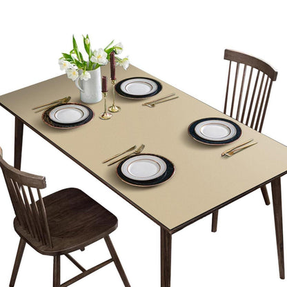 Tischdecke wasserdicht, rutschfest – Beige, 80x180 cm in Lederoptik