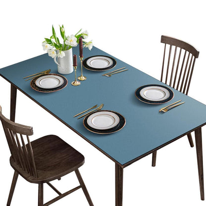 Tischdecke wasserdicht, Seeblau 90x200 cm / 200x90 cm in Lederoptik