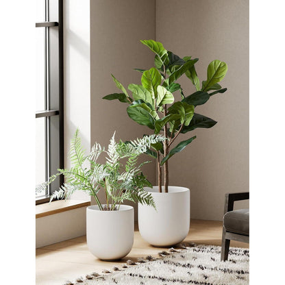 Keramiktopf groß 30cm mit Abflussloch – Weiß