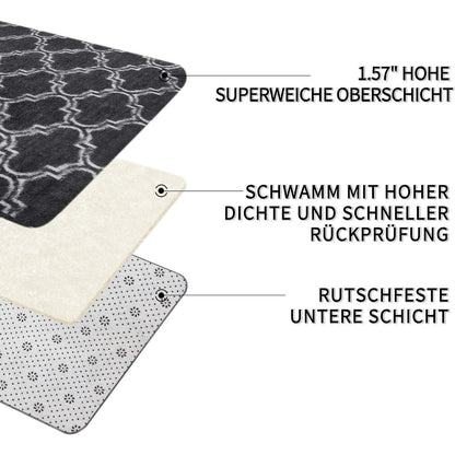 Hochflor Teppich Grau 200x300 - Flauschiger Wohnzimmerteppich