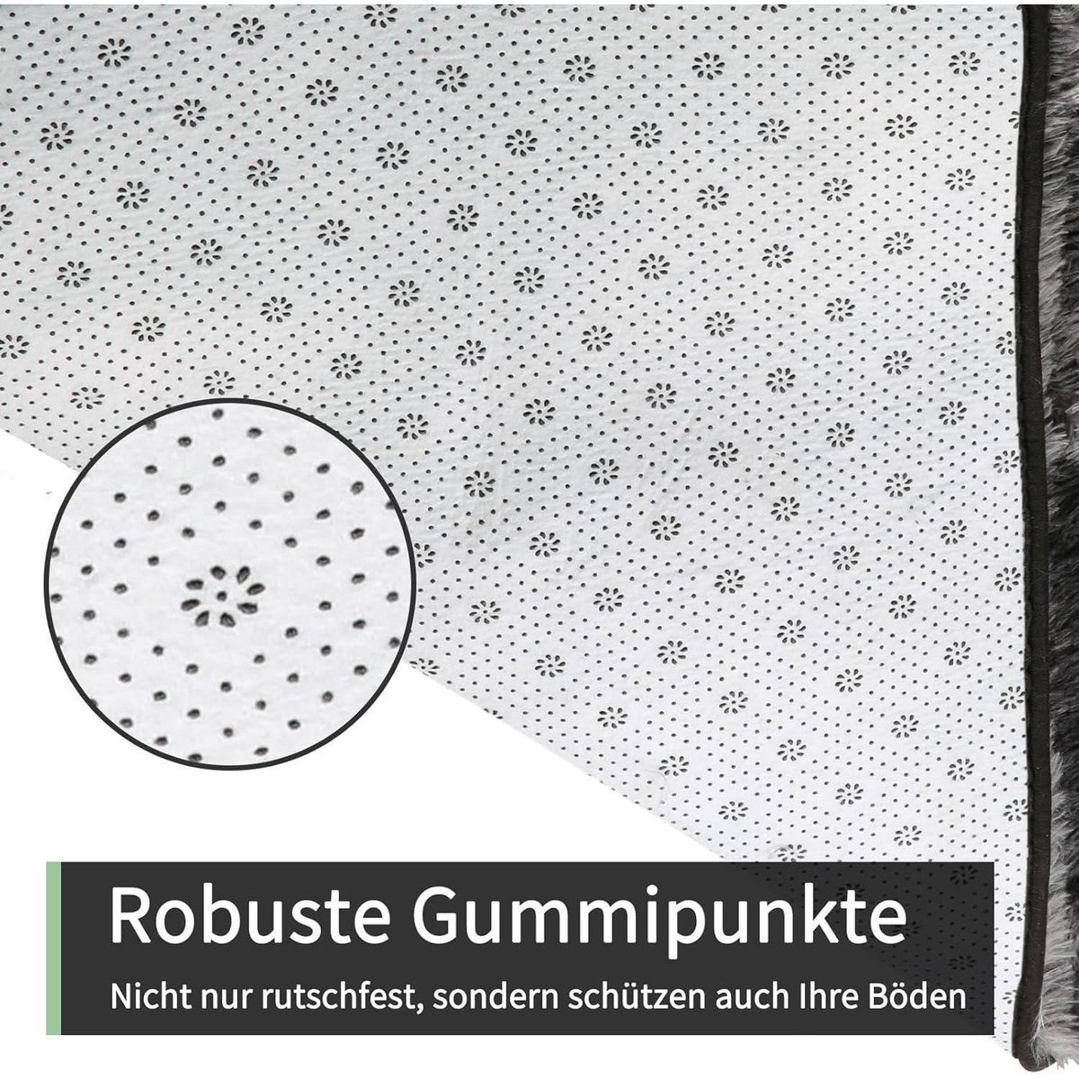Grauer Hochflor Teppich 240x340 – Flauschiger Wohnzimmerteppich Waschbar