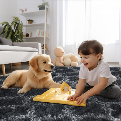 Grauer Hochflor Teppich 240x340 – Waschbar & Rutschfest für Wohnzimmer