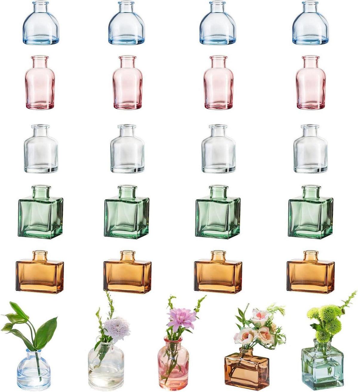 Mini Glasvasen Set Klein Bunt 20er Tischdeko Modern