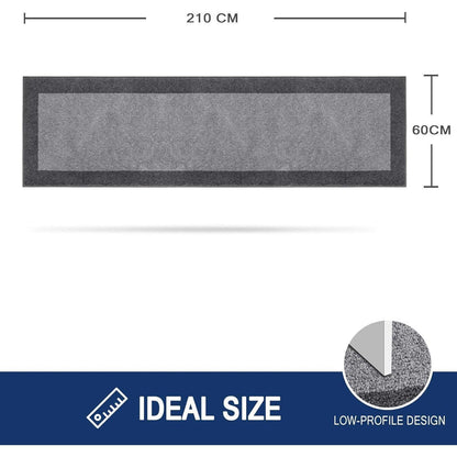Schmutzfangmatte Grau 60x210 cm – Rutschfest & Waschbar