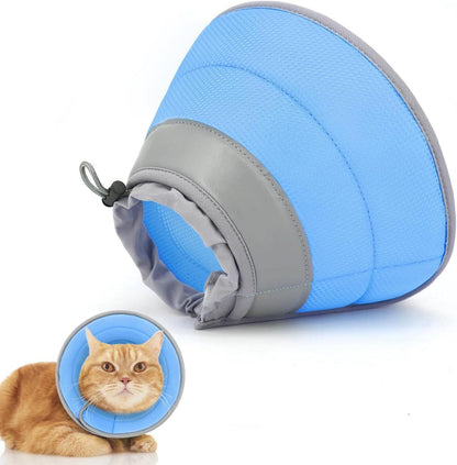 Verstellbarer Katzenkegel Halsband nach Operation blau