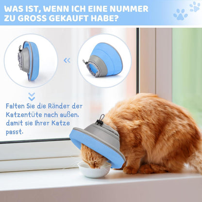 Verstellbarer Katzenkegel Halsband nach Operation blau