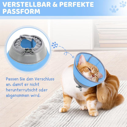Supet Halskrause Katze verstellbarer Kragen blau S 15.2-22.9cm