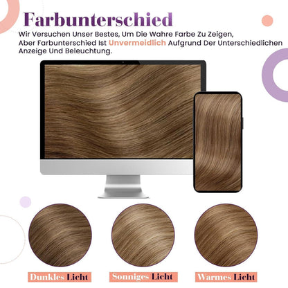 Echthaar Clip-in Extensions Braun Balayage 60cm
