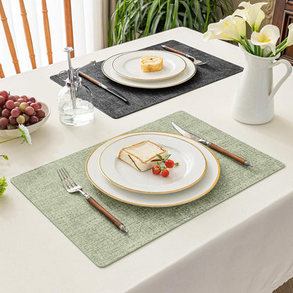 Romanstyle Vinyl Tischsets 6er Set Grau-Grasgrün 30,5 x 43,2 cm