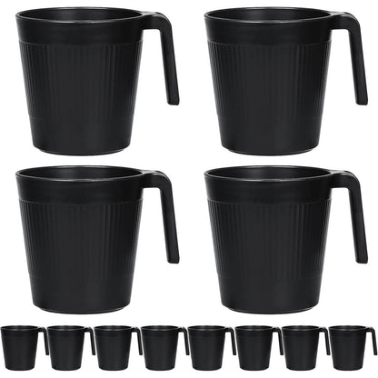 8er Set wiederverwendbare Kaffeetassen 500ml - Schwarz
