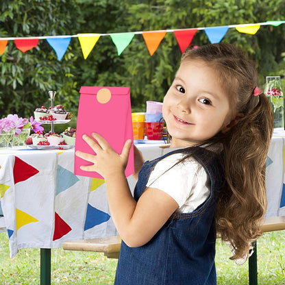 Papiertüten 36 Stück bunt mit Aufkleber für Geschenkverpackung Party