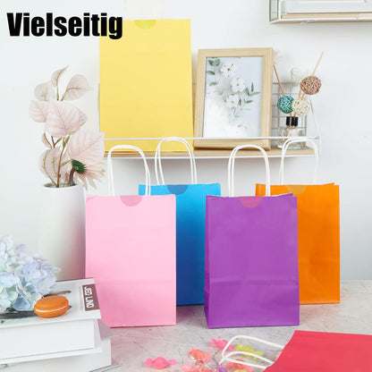 30 Stück Papiertüten 20x14x7cm Geschenktüten Kraftpapier
