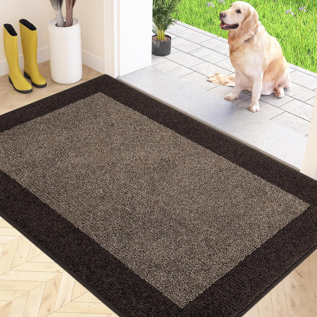Schmutzfangmatte 80x120 cm – Rutschfest & Waschbar Braun