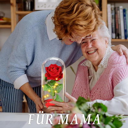 Ewige Rose im Glas, Die Schöne und das Biest, Romantische Rote Rose