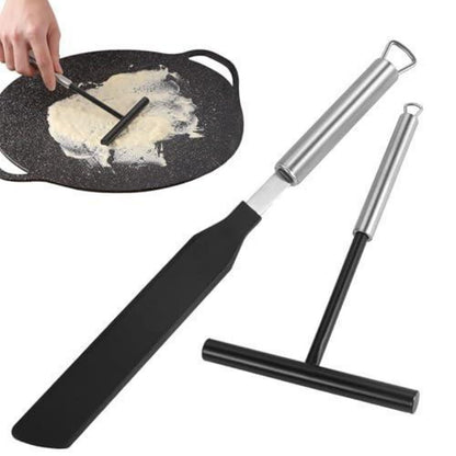 Crepes Verteiler & Spatel Set – Edelstahl & Silikon