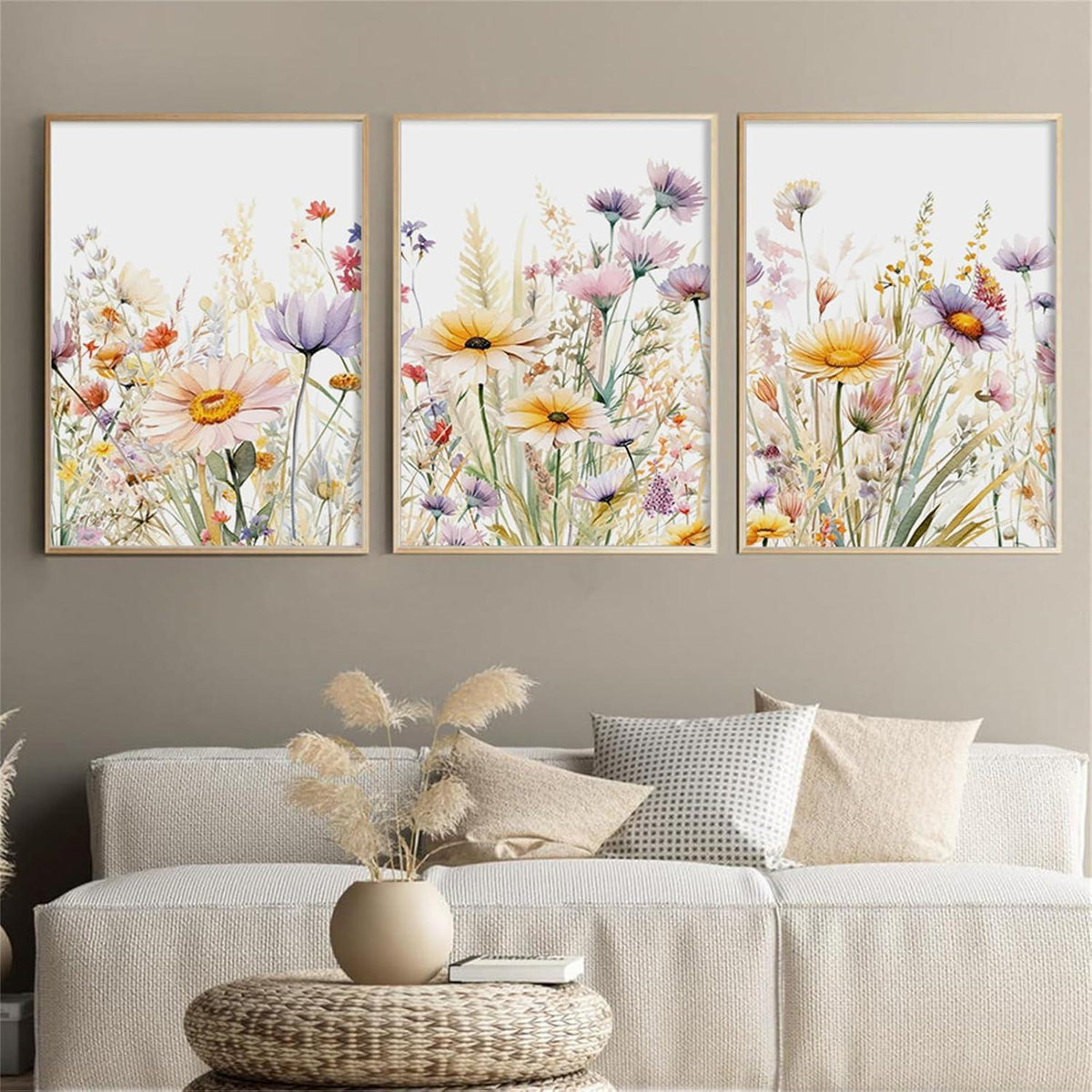 3er Set Gänseblümchen Poster 50x70cm Leinwand Kunstdruck