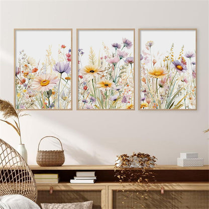 3er Set Gänseblümchen Poster 50x70cm Leinwand Kunstdruck