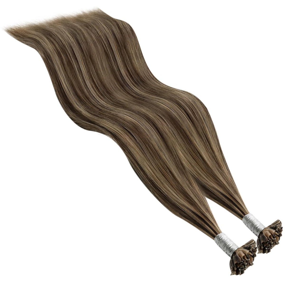 Echthaar Bondings Braun Blond 50cm – Haarverlängerung U-Tip