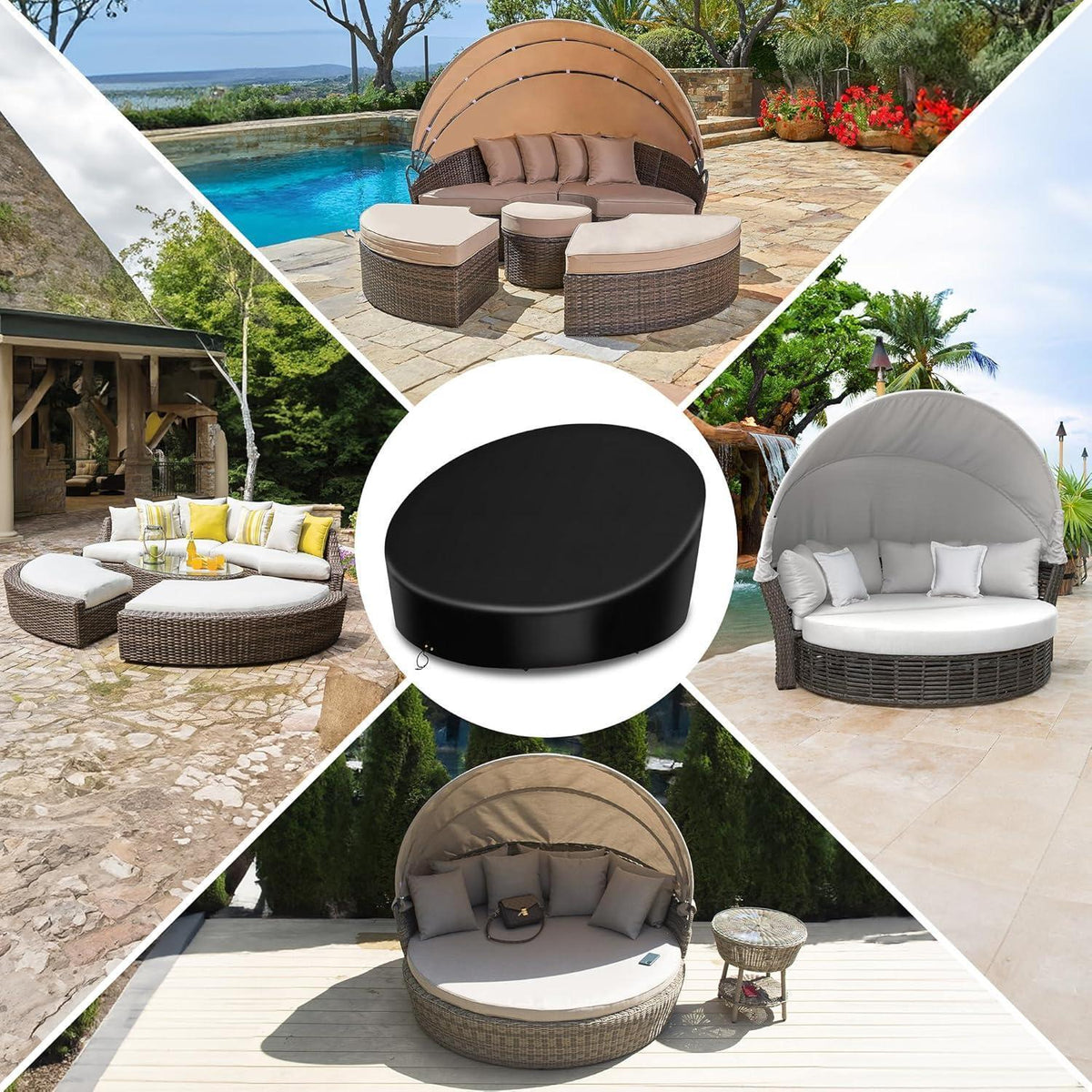 Wasserdichte Sonneninsel Abdeckung 190x50/90cm – 420D Oxford