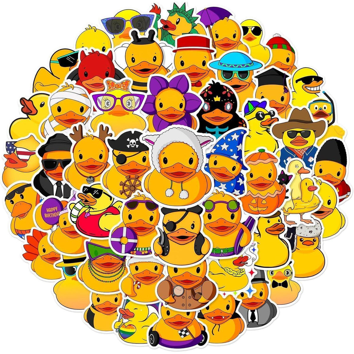 Süße Enten Aufkleber Set – 50 Stück Deko für Laptop, Auto & mehr