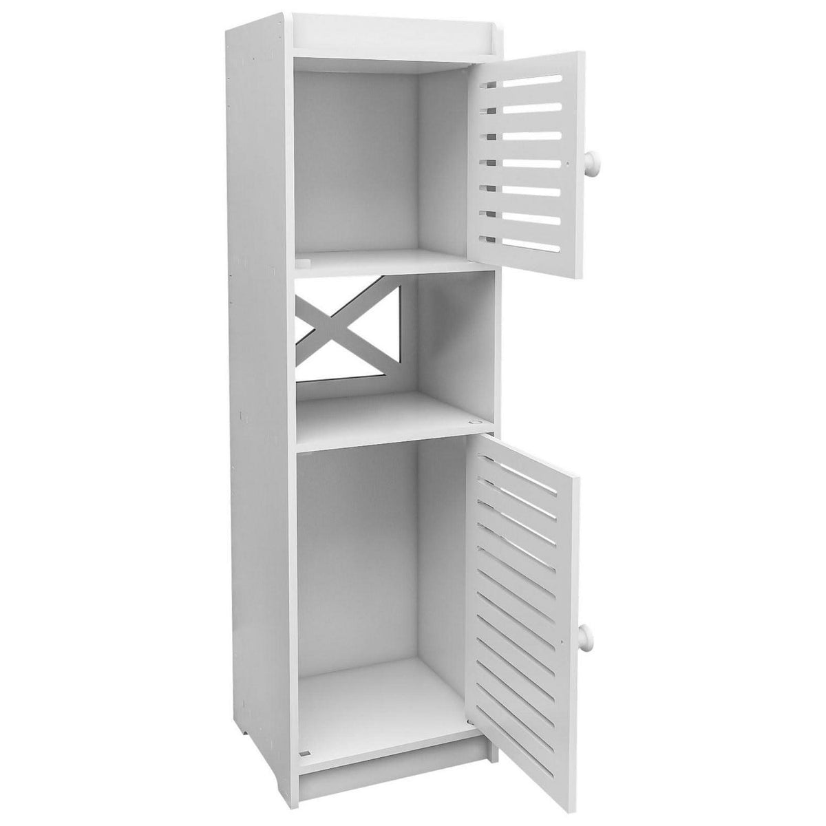 Schmaler Badezimmerschrank weiß 22x20x75cm