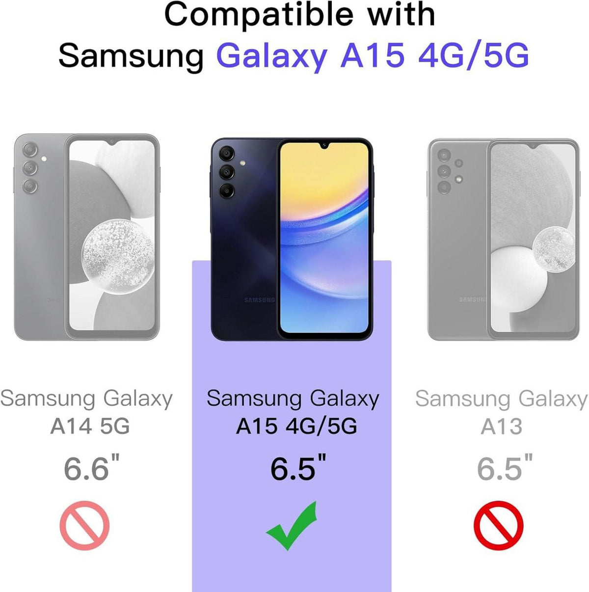 Schutzfolie für Samsung Galaxy A15 4G / 5G 6,5 Zoll, 9H