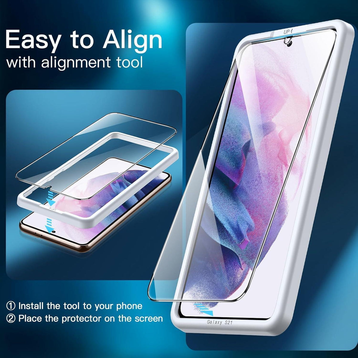 Schutzfolie für Samsung Galaxy S21 5G - 3er Pack gehärtetes Glas