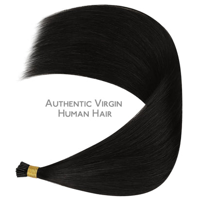 Echthaar I Tip Extensions – Natürliches Schwarz, 50g/50cm