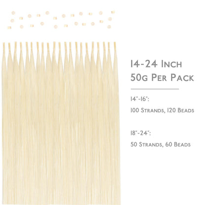 Echthaar Haarverlängerung I Tip Platinblond 45cm 50g
