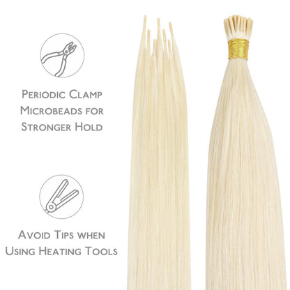 Echthaar Haarverlängerung I Tip Platinblond 45cm 50g