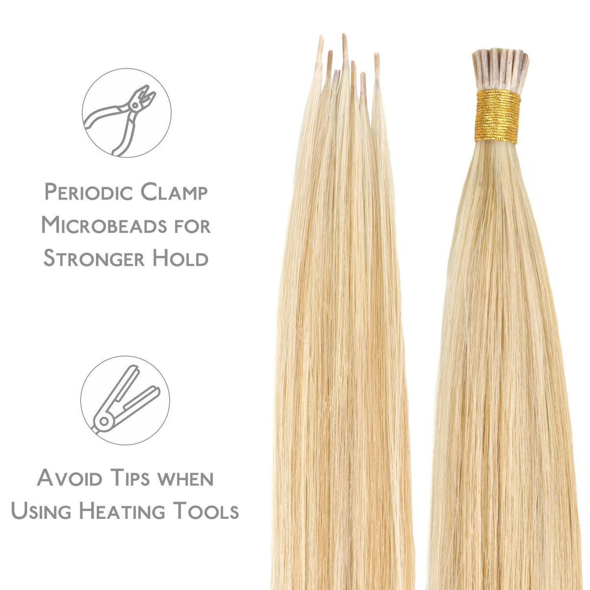 Echthaar I Tip Extensions Dreckiges Blond 50g/50cm