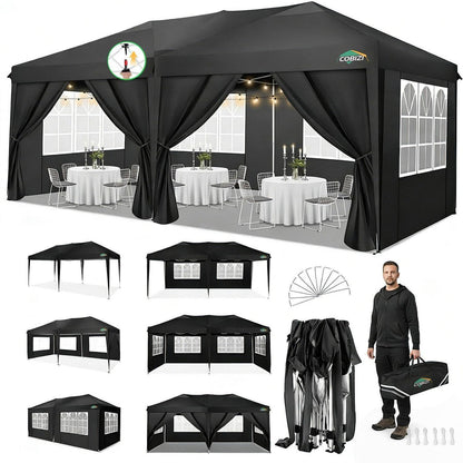 Faltpavillon 3x6m wasserdicht mit 6 Seitenwänden – Outdoor Zelt