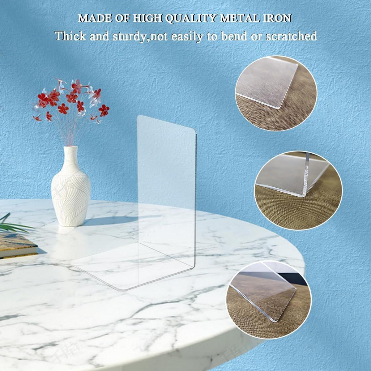 Buchstütze Transparent Acryl Bücherhalter Book Holder 18x12x12CM (1