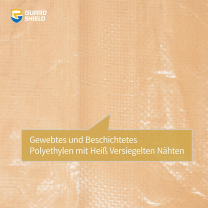 Abdeckplane 6x8m Beige/Khaki Wasserdicht UV-stabilisiert GUARD SHIELD