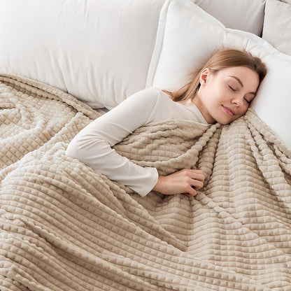 Bettdecke Kuscheldecke Flauschig 150 x 200 cm Beige