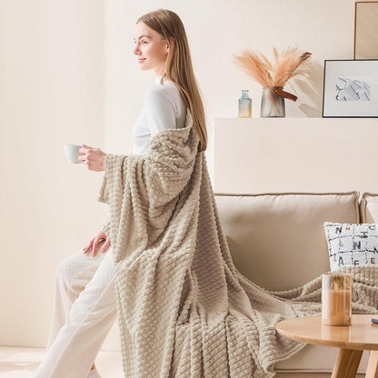 Bettdecke Kuscheldecke Flauschig 150 x 200 cm Beige
