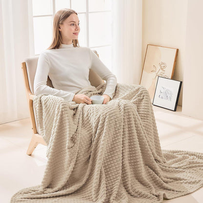 Bettdecke Kuscheldecke Flauschig 150 x 200 cm Beige