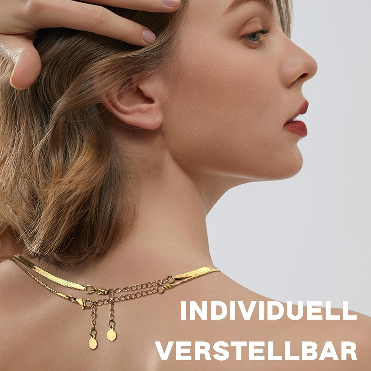 Vergoldete Schlangen Kette Damen 14K Edelstahl Doppel- oder Einzelkette