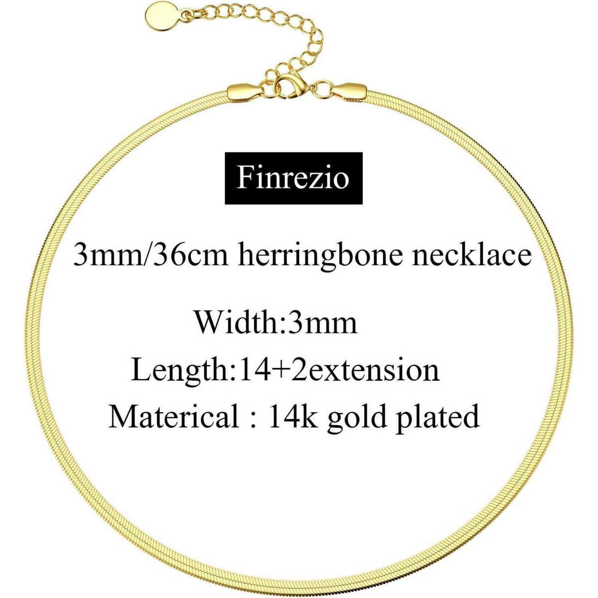 Vergoldete Schlangenkette Damen 14K Edelstahl 3mm 14 Zoll