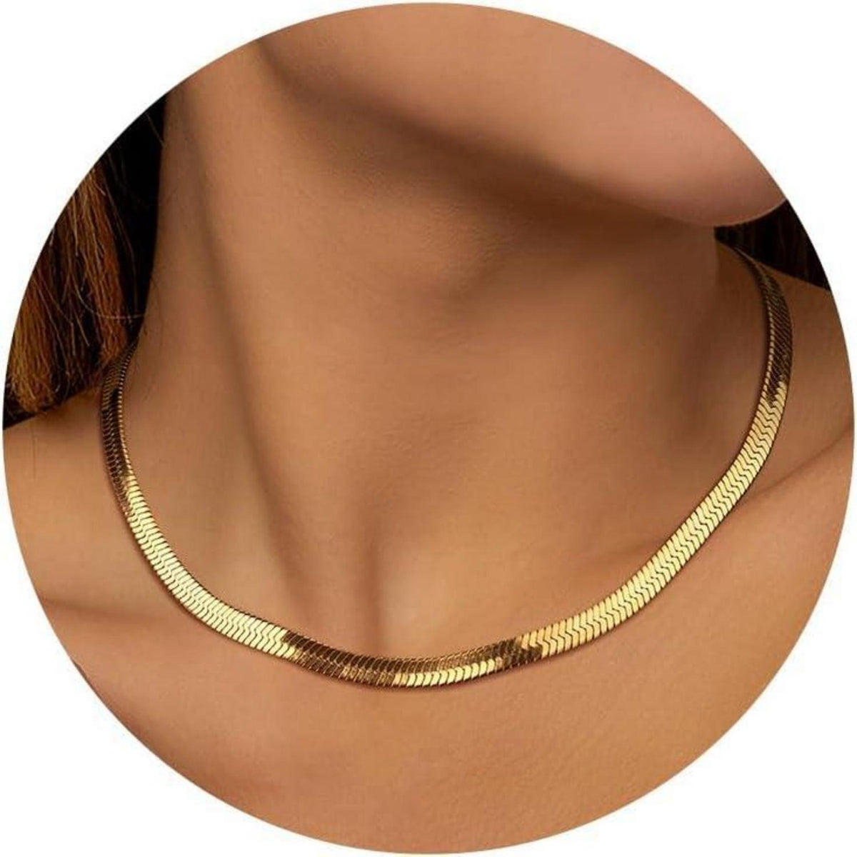 Vergoldete Schlangenkette Damen 14K Edelstahl, verstellbar