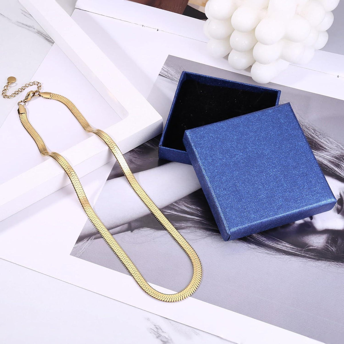 Vergoldete Schlangenkette Damen 14K Edelstahl, verstellbar