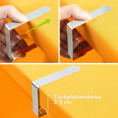 Große Tischtuchklammern Edelstahl für 3-5 cm Tischplatten (4 Stück)