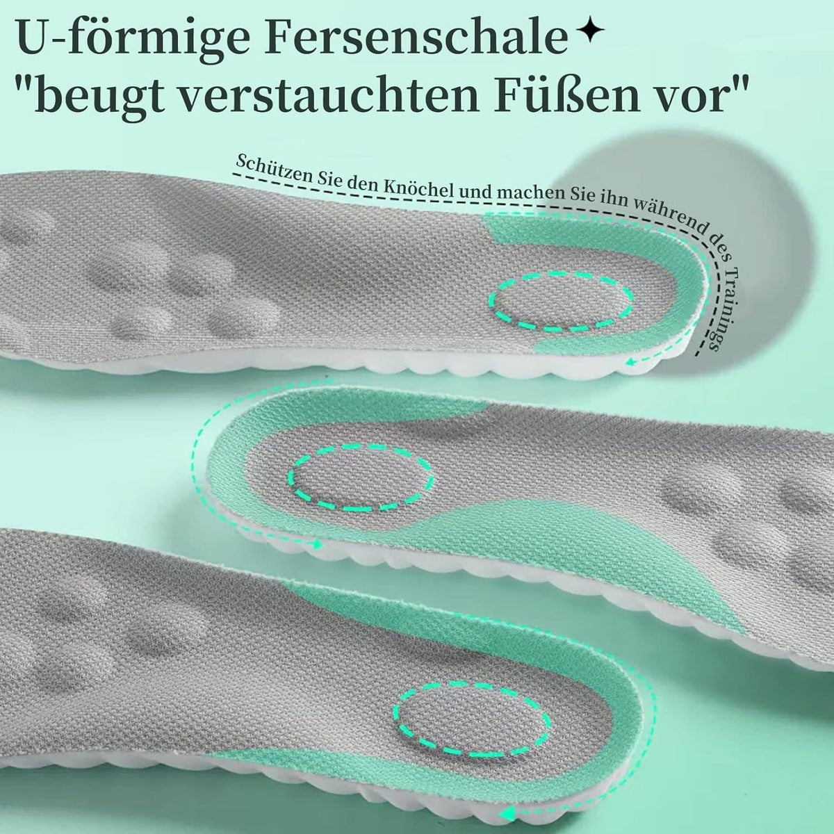 Orthopädische Einlegesohlen Damen Herren Fersensporn Sport Schuheinlagen 3 Paar Größe 41-42