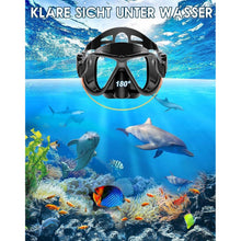 Schnorchelset Erwachsene mit Panorama-Maske und Flossen