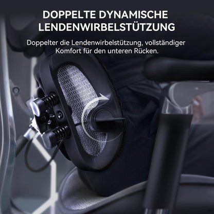 Ergonomischer Bürostuhl mit 6D-Armlehnen und Lendenwirbelstütze