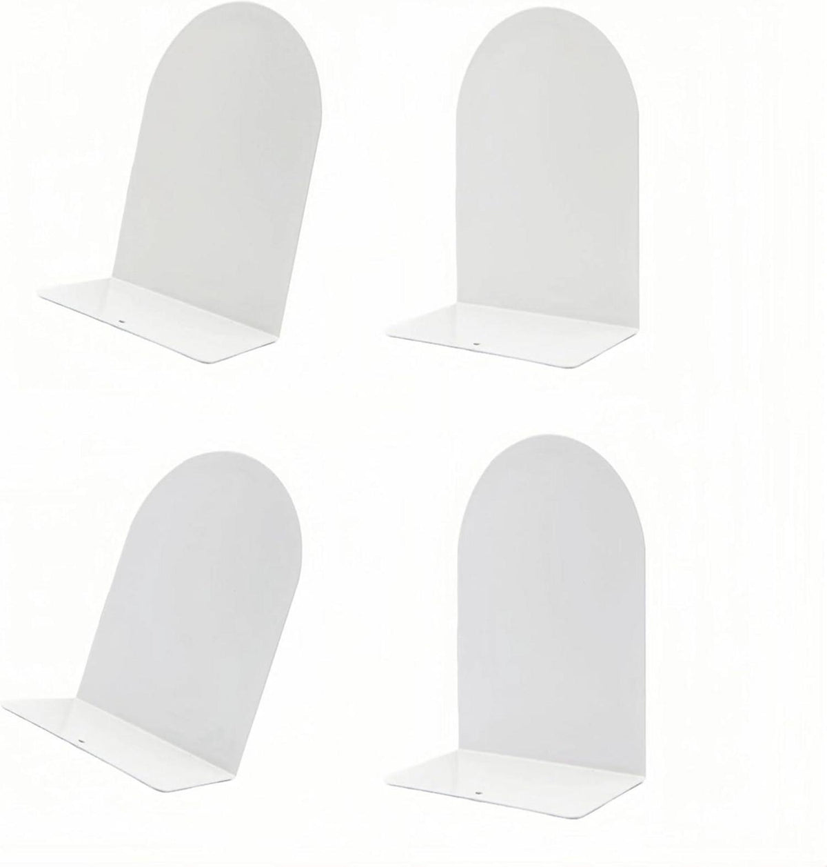 Moderne Weiße Buchstütze Metall 4 Stück Bookends Schwere Bücherhalter