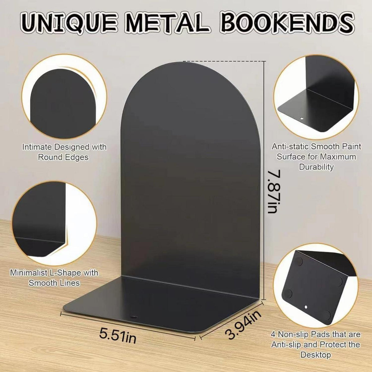 Deefongo Metall Buchstützen für Schule, Büro und Zuhause