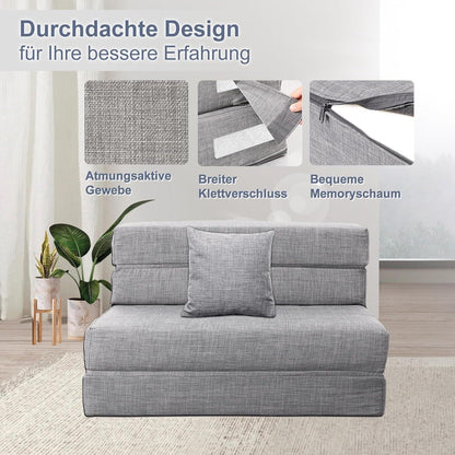 Schlafsessel mit Memory Schaum & Kissen – Gästesofa 100x190cm
